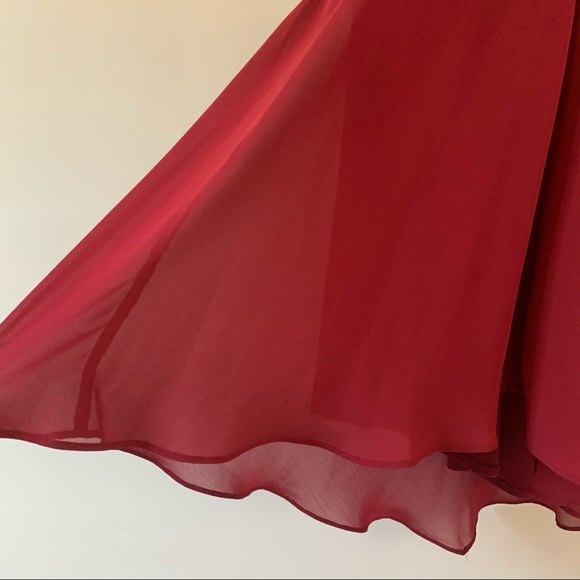 LONDON TIMES Sheer Sleeveless Dress Cranberry Size 4 - Picture 6 of 13